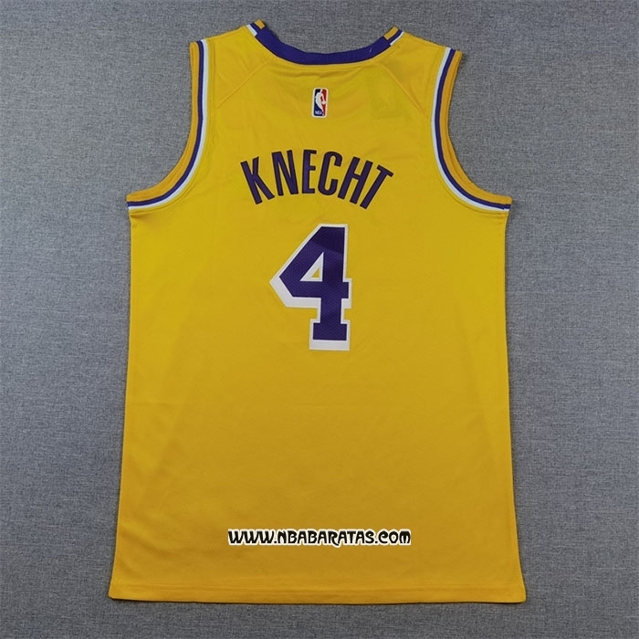 Camiseta Los Angeles Lakers Dalton Knecht #4 Icon 2024-25 Amarillo